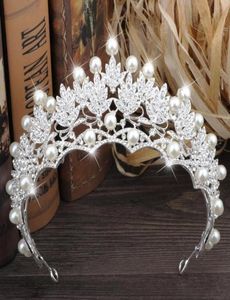 Moda casamento nupcial tiaras coroas pérolas falsas strass noiva headpieces jóias festa coroa de alta qualidade acessórios para o cabelo 9796683