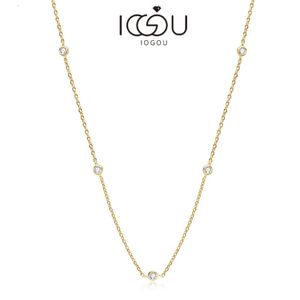 IOGOU Choker 925 Sterling Silver Round 2.5mm D Color Necklace for Women 14k Gold Color Certificate Gift 162 inch 240117