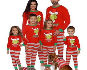 크리스마스 가족 일치 의상 잠자기 옷 만화 인쇄 잠옷 나이트웨어 2011283634165