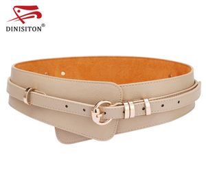 Dinisiton Womens Fashion Pu Leather Lady Wide Wide Bandband Bind Wide Belt Belt Bress Tronment Yf005 T2003278927672