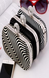 Bling Sparkly Striped Bridal Hand Bags Gold Black Silver Evening Party Bags Formal Women Handbags with Chain9456022