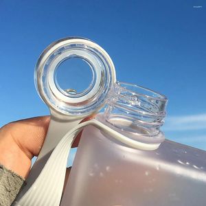 Water Bottles Outdoor Sports Memo Shape Camping Hiking Sealed Bottle Small Transparent Gift Portable Home Leakproof Square Flat