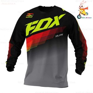 2024 Kids Cycling Quick Dry Motocross Jersey Downhil Mountain Bike DH Shirt MX Motorcykelkläder Ropa för pojkar MTB T-shirts
