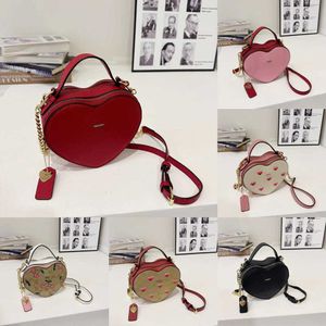 Kiraz desinger kalp çantası mini sevimli omuz çantası kadın coabag lüks el çantası vintage bulutlu tote deri moda pembe çapraz kova