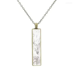 Pendant Necklaces JOINBEAUTY Marble Multi-Pattern Glass Bronze Chain Men's Jewelry Classic Art Picture Necklace Fashion