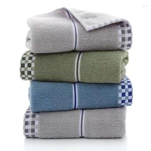 Asciugamano in puro cotone addensato da bagno per uomo semplice jacquard spogliato viso lavaggio capelli asciugamani da bagno regalo da uomo 33 73 cm