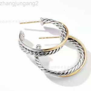 Designer David Yuman David Yuman Jewelry Bracelet Xx 925 Sterling Silver Two Tone Twisted Wire Circular Earrings