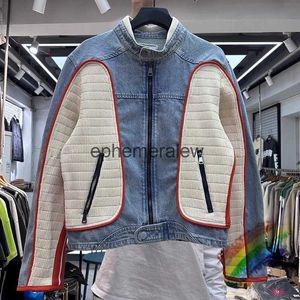 Men's Jackets Washed Motorcycle Retro Denim Work Jacket Jeans Men Women Best Quality Heavy Fabric Coatephemeralew