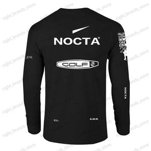 Men's T-Shirts 3D Printed Nocta Ball Splicing Long Sleeve Crew Neck Printed T-Shirt Outdoor Sports Tshirts Men Clothing T240117