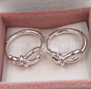 Infinity Knot Hoop Earrings Authentic 925 Sterling Silver Studs P Fits European Style Studs Jewelry Andy Jewel 298889C007958134