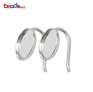 Beadsnice 925 Sterling Silber Ohrring-Fassungen mit Ohrbügel, passend für 12 x 12 mm Cabochon-Rohlinge für die DIY-Ohrringherstellung ID363169824808