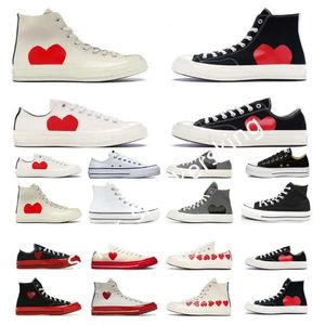 Designer-Schuhe, Segeltuch-Turnschuhe, Männer und Frauen, rote Unterteile, hoch niedrig, Freizeitschuhe, 70er-Jahre-Chucks, rot-schwarzer Plateau-Stras-Schuh, gemeinsam benannte Trainer