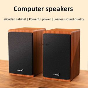 Bokhyllhögtalare Multimedia Notebook Computer Audio Desktop Home Mini Sound Box Wood Subwoofer Aktiv USB Wired Bluetooth -högtalare