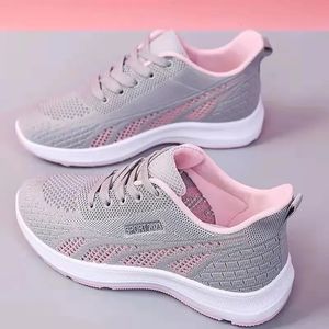 Running Ladies Breathable Sneakers Summer Light Mesh Air Cushion Women's Sports Outdoor Lace Up Training Shoes 240117