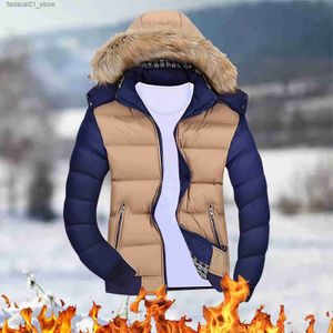 Herr ner parkas vinter huva parka mäns kappa plus storlek chiffong vindtät avslappnad retro gata outfit varm down jacka mäns kappa ny q240117