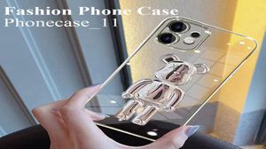 Custodie per cellulari di design in silicone Fashion Beautiful Clear Bear per iPhone 13 12 11 Pro max Custodia X XR XSMax 7 8 plug Custodia con confezione regalo2778728