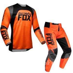 Racing set Motocross Racing 180 Trice Lux Gear Set 2022 Dirt Mofox Jersey Pants ATV UTV Downhill Cykelsatser Cykling Offroad Orange Suit