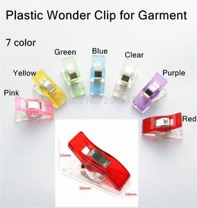 7 color 500pcs PVC Plastic Clover Wonder Quilt Quilting Binding Clamps Clips for Patchwork Overlocker Sewing DIY Crafts2457982