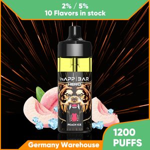Tyskland Warehouse God smaksatt e-cigarett 12000 puffs bar Förfylld Vape Pen 10 olika frukt smaker för din Välj snabb leveranstid ledd lighitng 12k puffbar