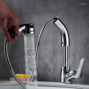 Bathroom Sink Faucets Copper Drawable Washbasin Lifting Faucet Rotary Cold And Basin Wash