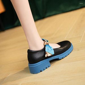 Vestido sapatos mary jane mulheres grossas meados de salto plataforma boca rasa vintage feminino senhoras anime jk uniforme cosplay doce meninas kawaii