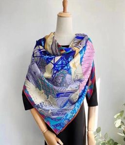 Women Square Silk Scarf Large twill Print Shawls And Wraps Foulard Femme Joker Ladies Small Scarves140140CM8674615