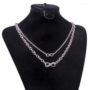 Anhänger Halsketten Goth Indie Ästhetische Edelstahl 8 Anhänger Kette Choker Für Frauen Männer Collier Collares Grunge IGIRL Emo Schmuck