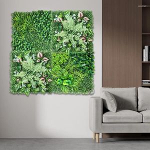 Kwiaty dekoracyjne 50 x 50 cm symulowana zielona roślina ściana DIY Garden Garden Trass Flowing Wiszące ogrodzenie dekoracje UV Ochrona dywanu domowy ślub domowy