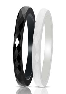 Casual Light Black White Ceramic Pierścienie dla kobiet Cut Surface Arelamic Jewelry Pierścień Moda Kobiety Pierścień H10117681816556436