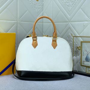 Women's Shell Bag Shoulder Bags Handbag Purse Lady Crossbody Purse Fashion Letter Print Hardware Lock Buckle Zipper Open Cowhide Leather High Quality Clutch