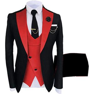 Yiwumensa Black Peaked Lapel Tuxedos Slim Fit Groom Wear Suits Men for Wedding 3 Pieces Jacket Vest PantsカスタムメイドSMKOINGBUSI315K