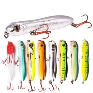 Betar lockar 8st blyertspenna 100mm 15,5 g toppvatten fiske locka hårda betar isca konstgjord orm pesca leurre peche tackla 201103 Dr dhc8e