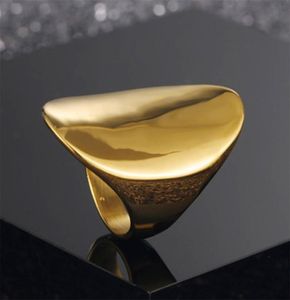 Mode guld stora ringar för kvinnor party smycken stor oval cocktail ring 316l rostfritt stål anillos mujer 2112176364202