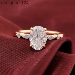 المجوهرات سعر الجملة 10K/14K/18K صلبة ذهبية حقيقية 1CT/2CT/3CT D VVS OVAL MOISSANITE DIAMOND خاتم الخطوبة للنساء