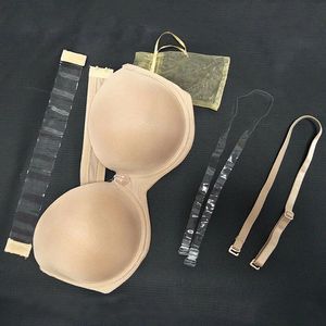 YANDW Sexy Lingerie Push Up Bra Big Breast 12 Cup Plus Size Women Silicone Strapless Wed A B C D E F 70 75 80 85 90 95 240116