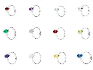 12 månaders estetiska smycken Birthstone Crystal Rings för kvinnor män par fingerring set med logotyplådan konstellation födelsedagspresenter 191012sru9473655