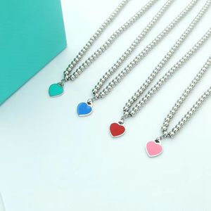 T home designer classic titanium steel bead necklace Heart pendant necklace Cross Cross diamond necklace Holiday Gift Anniversary Gift Box Collection 002