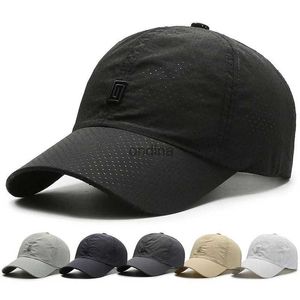 Ball Caps Gestanzte bestickte Mütze Herren Outdoor schnell trocknende Baseballkappe Sonnenschutzkappe Outdoor-Sport Sonnenschutzhut YQ240117