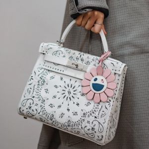 Designer shoulder bags 28cm 10A mirror quality white total Handmade Embroidery Limited national style handbags special customized style with original box