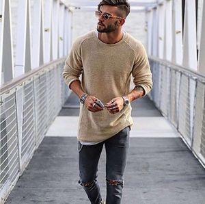 Herren-Pullover mit Rundhalsausschnitt, gestrickt, für Herren, lässig, langärmelig, Tops, Winter, schlank, Biker, Streetwear, einfarbig, Kleidung, Polo 1125ess