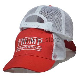 Bollkåpor Donald Trump Mesh Baseball Cap för kvinnor Män gör Amerika bra igen Republikanska broderade hattmask toppade mössa J240117