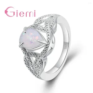 Cluster Rings Particular Cross Band Siler 925 Silver Jewelry For Women Trendy Rainbow Opal Fashion Hollow Wedding Formal Bijoux