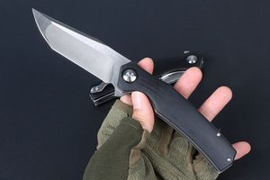 M7703 flipper fällkniv 8cr14mov Satin Tanto Blade G10 med stålplåt med stålplåt