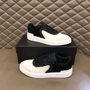 Mode Men Court Casual Shoes Running Sneakers Italy Classic Low Tops Elastic Band Black White Calfskin Multicolor Splicing Breattable Design Sportskor EU 38-45