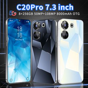 C20Pro Androidスマートフォンタッチスクリーンカラースクリーン4G 8GB 12GB 16GB RAM 256GB 512GB 1TB ROM 7.3インチHDスクリーン重力センサーは複数の言語をサポートしています