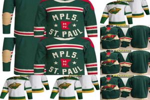 College-Kleidung College-Kleidung Minnesota Hockey Jerseys Wild 4 Jon Merrill 59 Andrej Sustr 29 MarcAndre Fleury 32 Filip Gustavsson 26 5652207