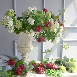 Decorative Flowers Three Head Hand Feeling Fresh Hydrangea Simulation Fake Home Decoration El Arrangement Pography Props