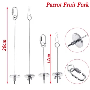 Other Bird Supplies Pet Parrots Birds Feeder Food Holder Support Stainless Steel Spear Stick Fruit Anti-stick Skewers Cage Accessories