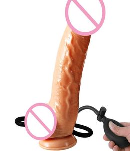 Gonfiabile realistico dildo ventosa anale butt plug reale grande pene Dong giocattoli del sesso donne stimolazione vaginale pompa masturbazione Y207242308