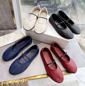 A linha sapatos designer de balé sapatos planos femininos dedo do pé redondo formal casual confortável moda barco sapatos mocassins para 756